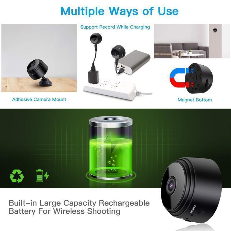 Intelligente Mini-Kamera mit WLAN und Magnet – 1080p für optimale Sicherheit