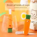 3-in-1 cleaning brush for bottle caps with rubber ring and groove