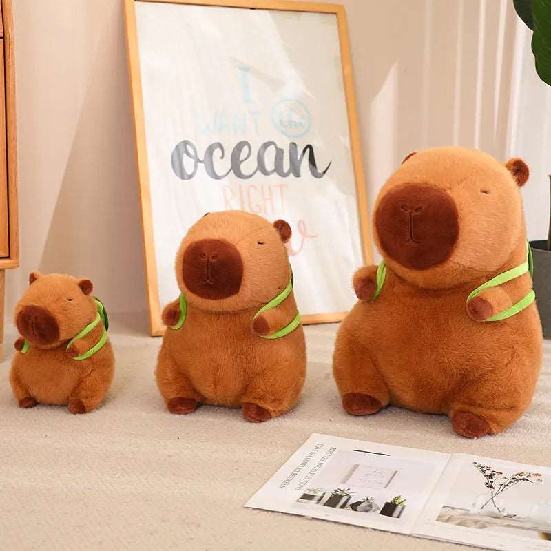 Cozy Capybara with Helpful Turtle Backpack