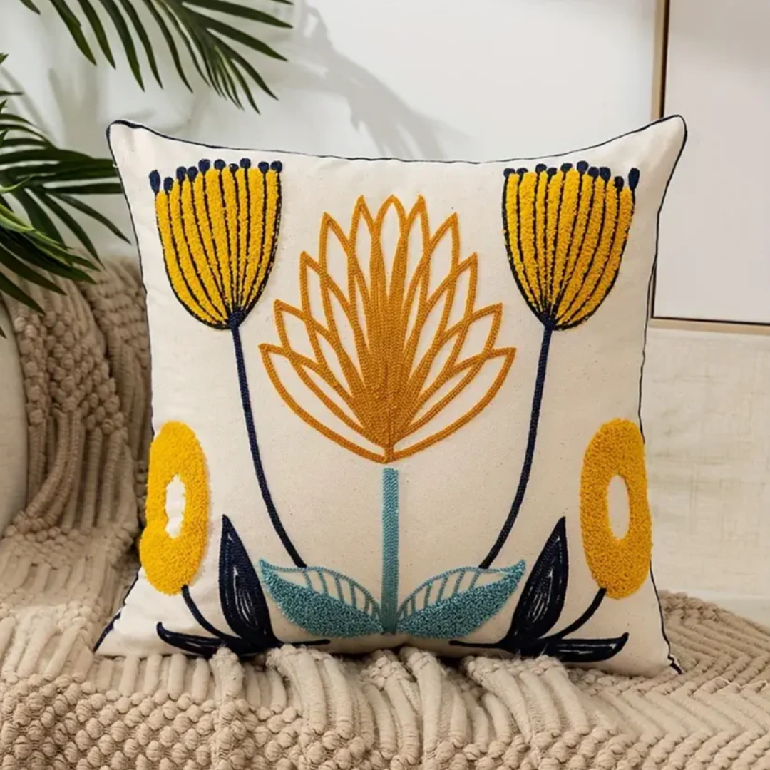 Decorative Pillow FloraSoft – Floral motif with removable cover