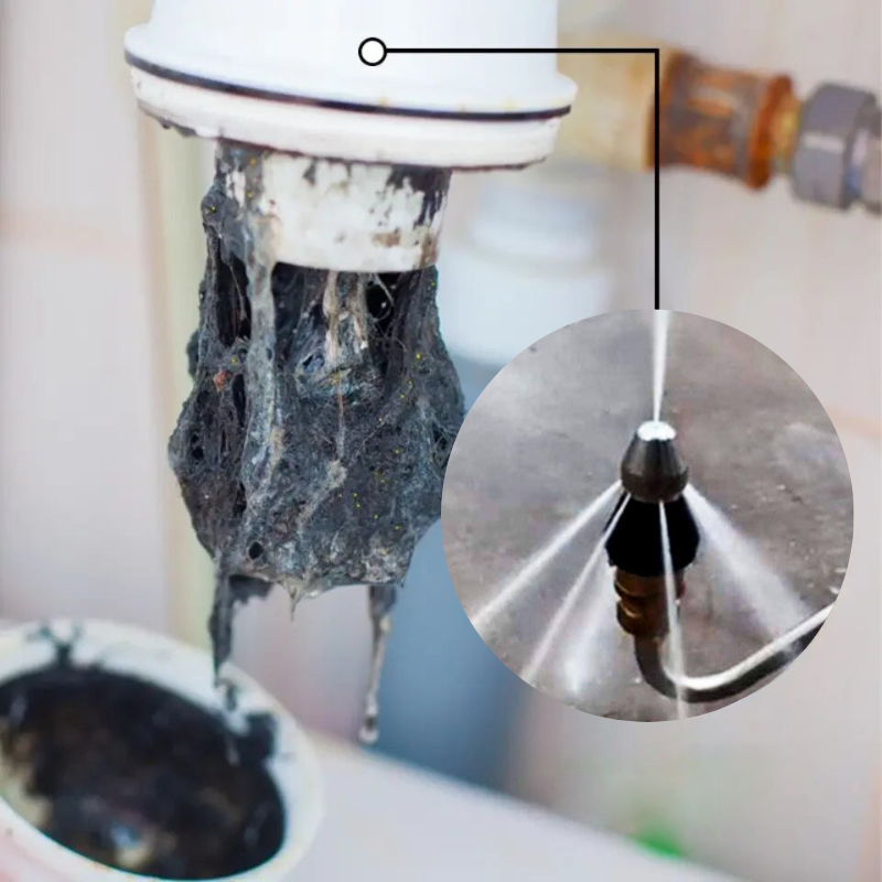 High-Pressure Pipe Cleaning Nozzle – Stainless Steel Sprayer for Efficient Pipe Unblocking