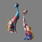 Minimalist Cat Sculptures in a Duo for Modern Decoration