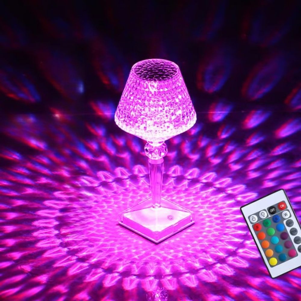 Stimmungsvolle Kristall-Tischlampe mit Touch-Steuerung – 16 Farben