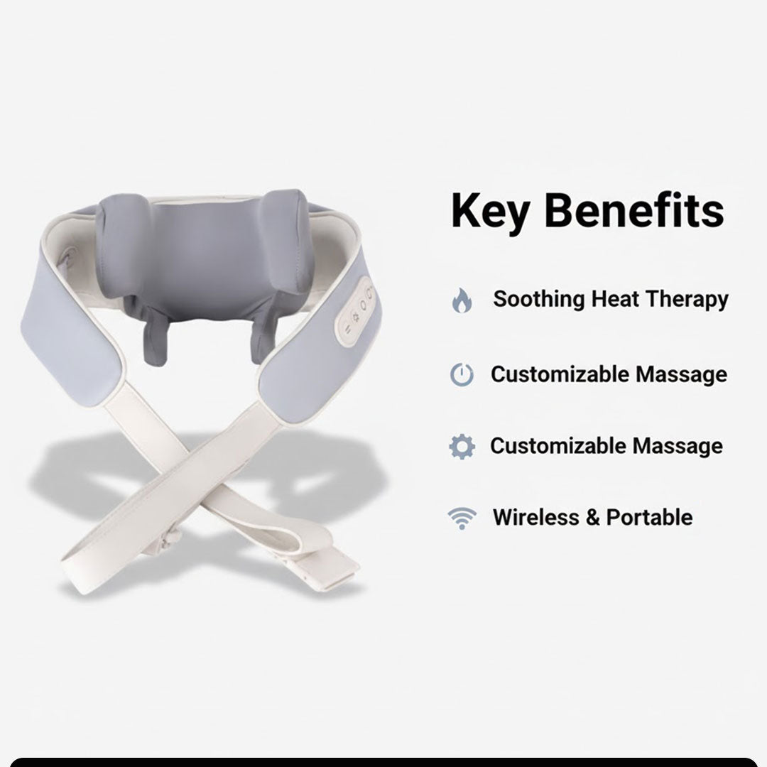 Ergonomic Neck and Shoulder Massager with Heat Function