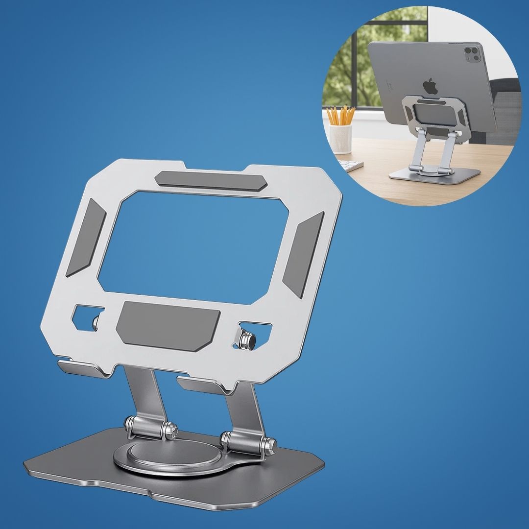Adjustable Tablet Stand – Ergonomic Comfort – Foldable, Non-Slip Design – Perfect for Work, Study, Travel, and Video Calls
