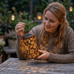 Solar Garden Lantern with Sunflower Motif