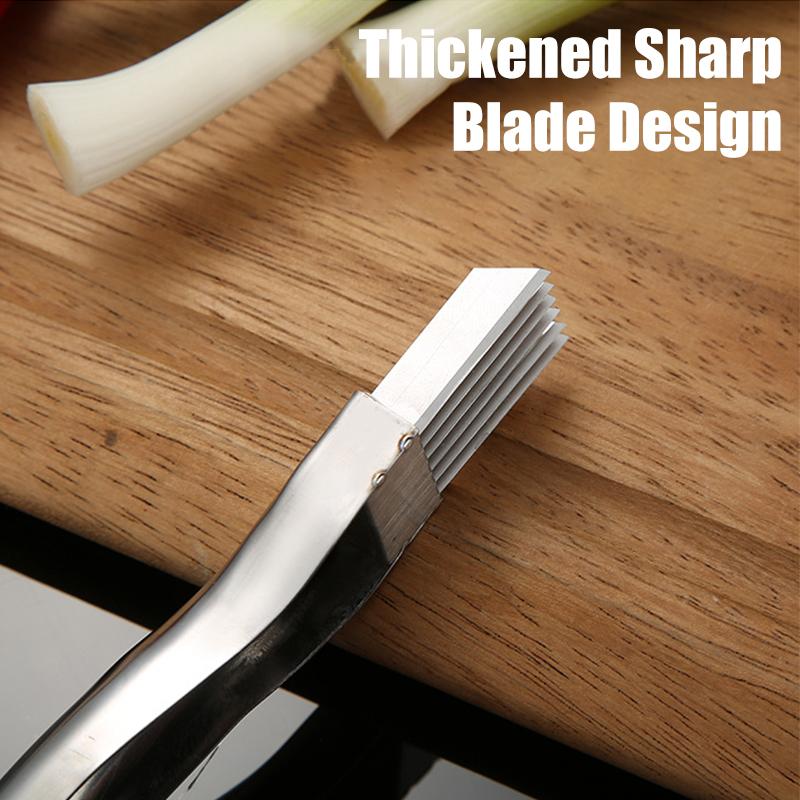 Practical stainless steel knife for shredding spring onions