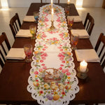 Spring Magic Table Runner for Easter | Chicks & Tulips Design | 177 x 38 cm