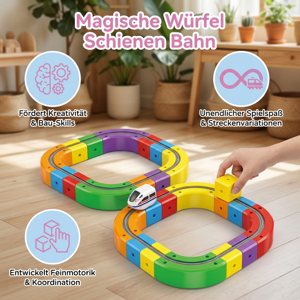 Toy Railway with Magical Cubes for Children
