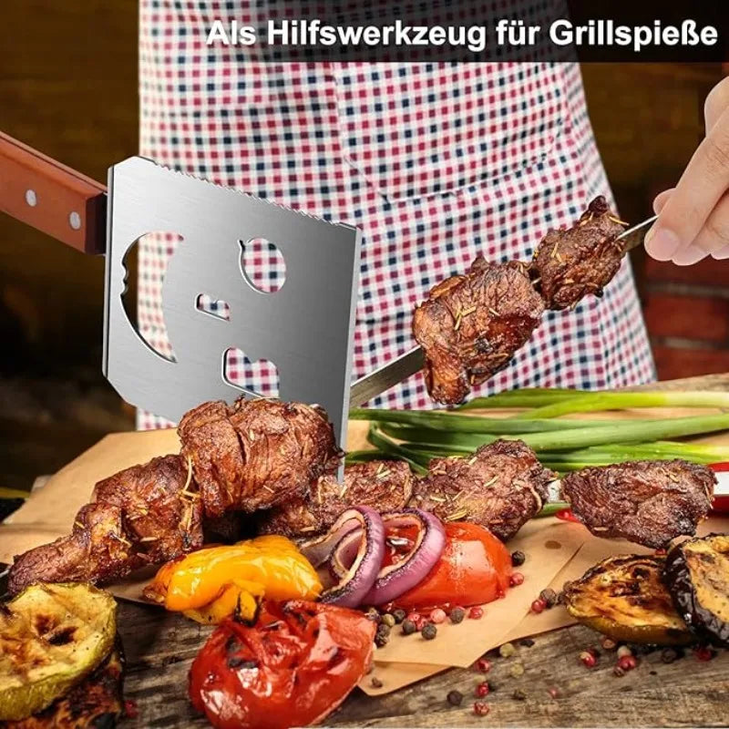 GrillKünstler 7-in-1 Multifunktionaler Grillhelfer aus Edelstahl
