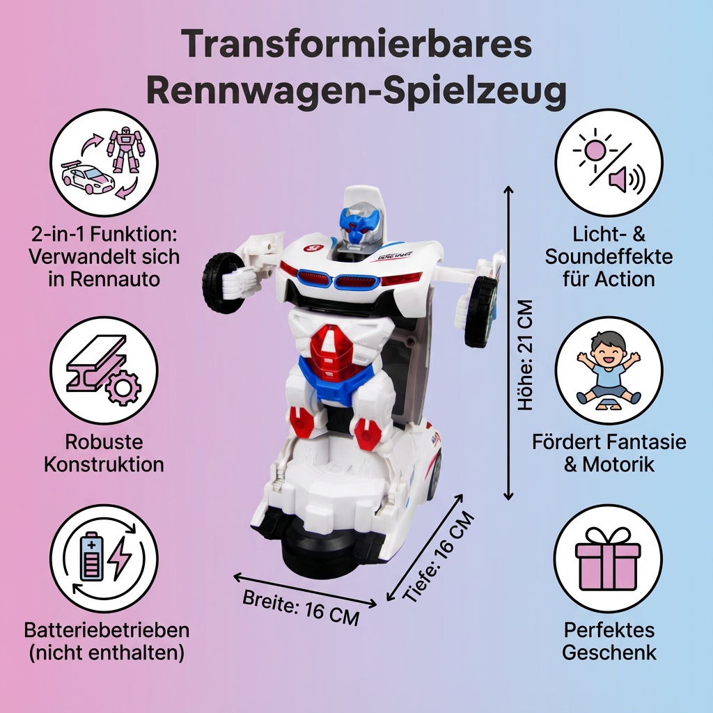 Toy car with transformable design for children