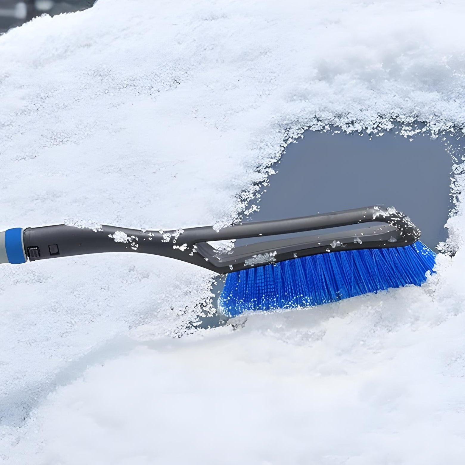 Praktische 2-in-1 Schneeschaufel für winterliche Autofahrer