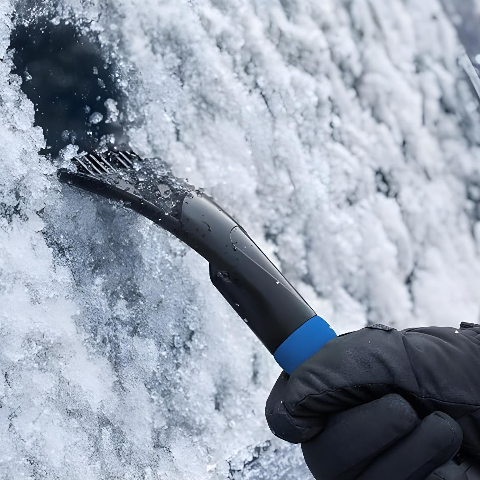 Praktische 2-in-1 Schneeschaufel für winterliche Autofahrer