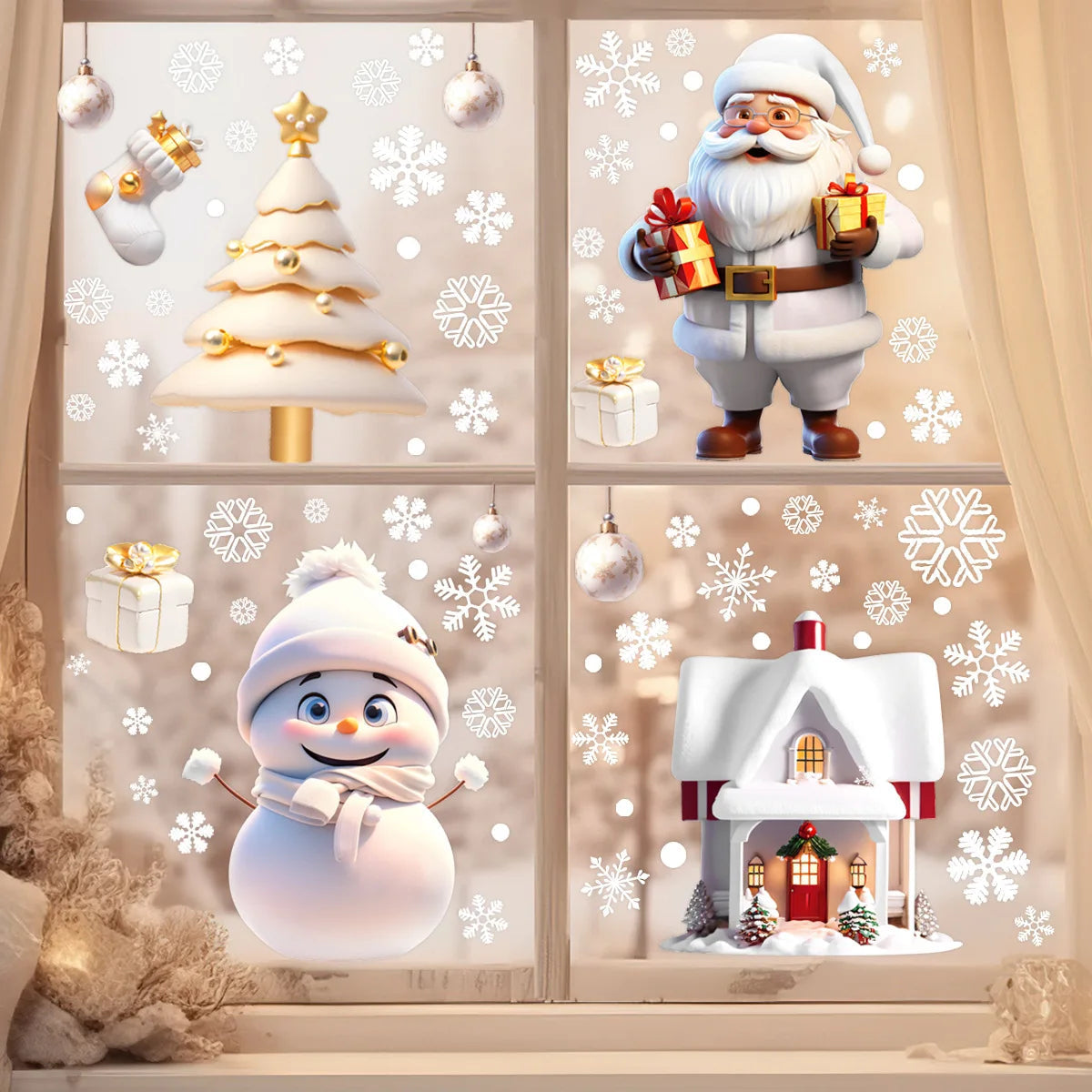 Winterzauber | 137-teiliges Fensterdekorationsset mit Schneeflocken