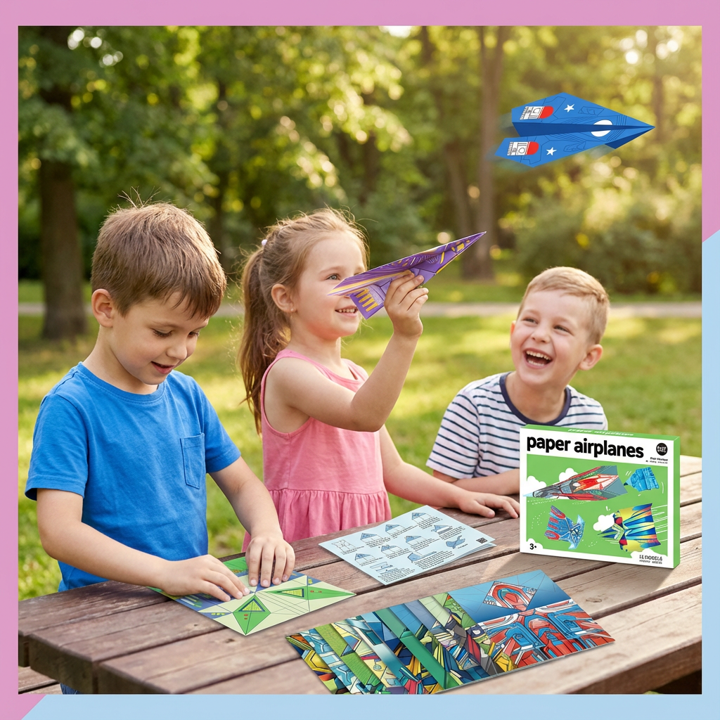 Paper airplane kit including instructions