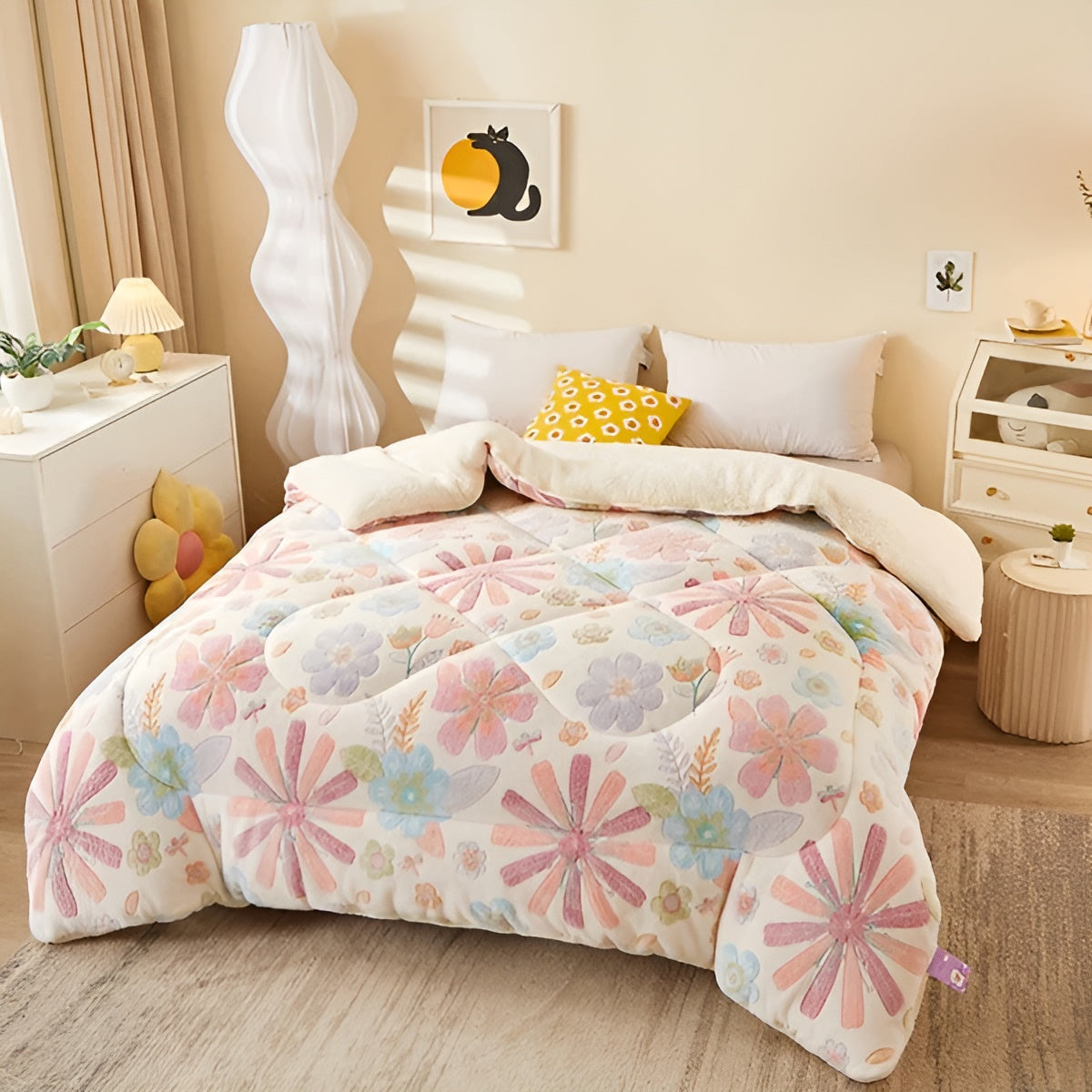 Schlafkomfort Decke Blütenzauber | Weich & Pflegeleicht | Elegantes Design