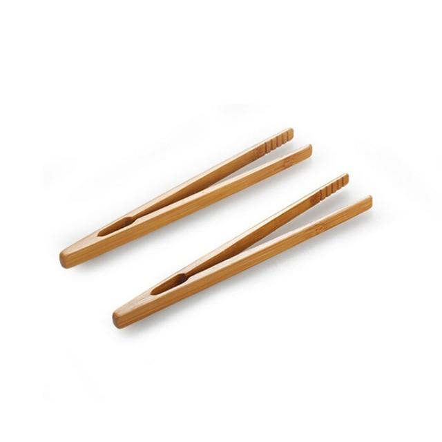 2 bamboo toast tongs