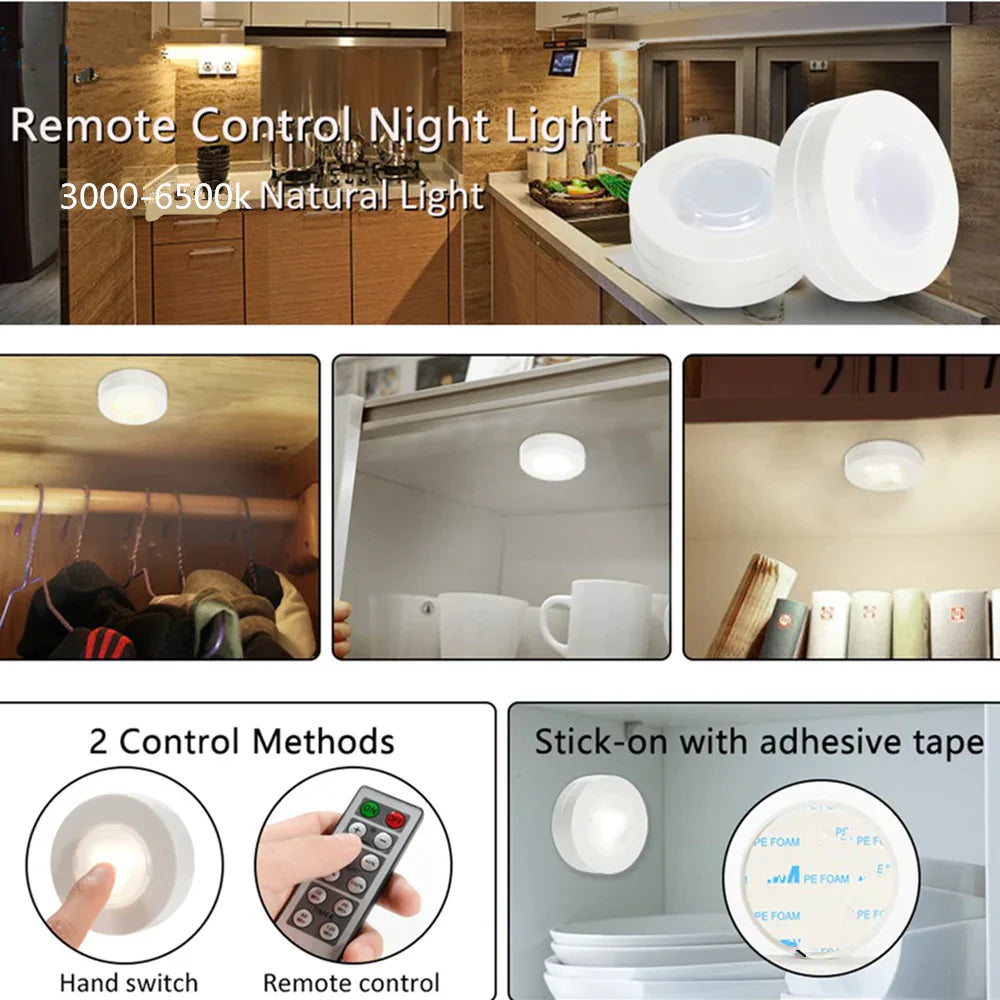 3er Set kabellose LED Schranklichter mit Fernbedienung