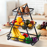 Three-tiered Metal Fruit Basket – space-saving and decorative for Kitchen and Dining Room