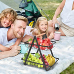 Three-tiered Metal Fruit Basket – space-saving and decorative for Kitchen and Dining Room