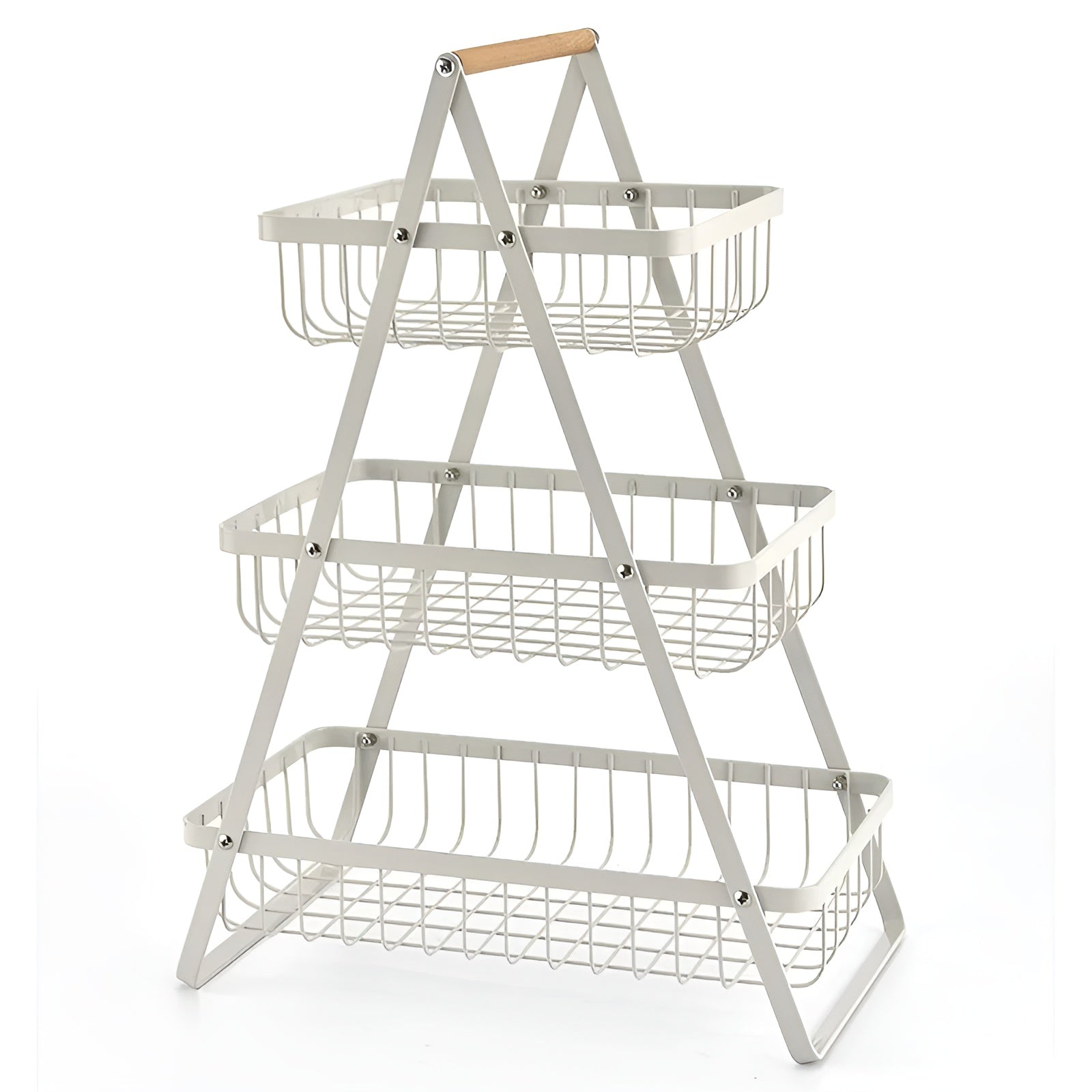 Three-tiered Metal Fruit Basket – space-saving and decorative for Kitchen and Dining Room