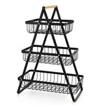 Three-tiered Metal Fruit Basket – space-saving and decorative for Kitchen and Dining Room