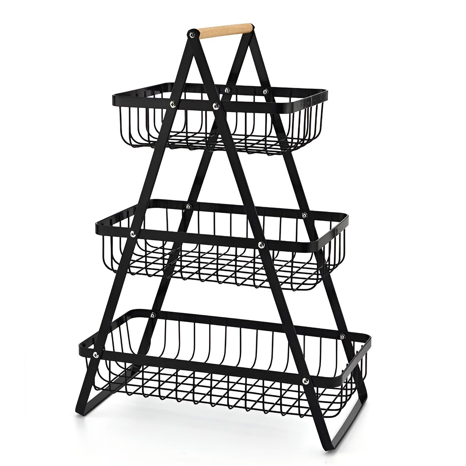 Three-tiered Metal Fruit Basket – space-saving and decorative for Kitchen and Dining Room