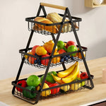 Stilvoller 3-stufiger Obstständer aus Metall – Platzsparend und Elegant