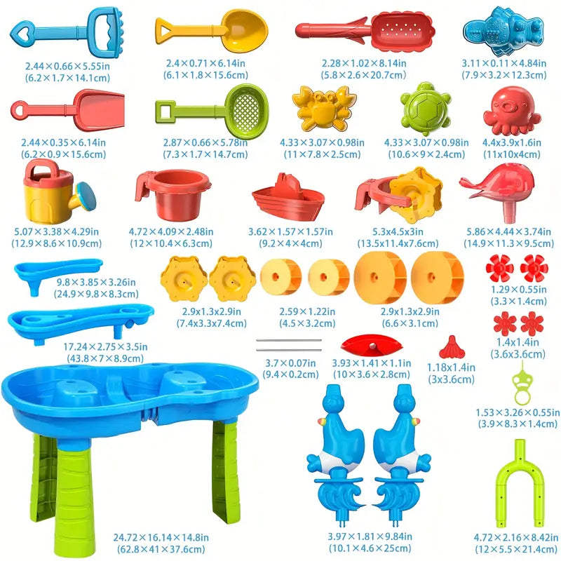 Bunter 3-stufiger Sand- und Wassertisch für Kinder