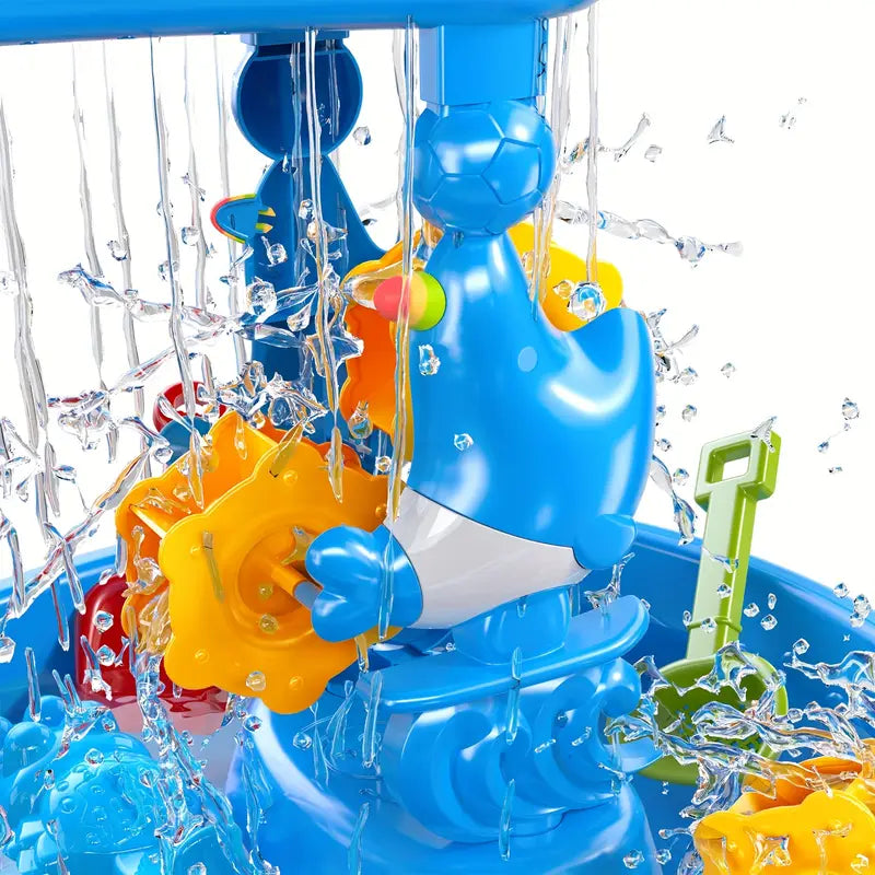 Bunter 3-stufiger Sand- und Wassertisch für Kinder