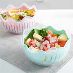 Multifunctional Salad Bowl with Cutting Aid