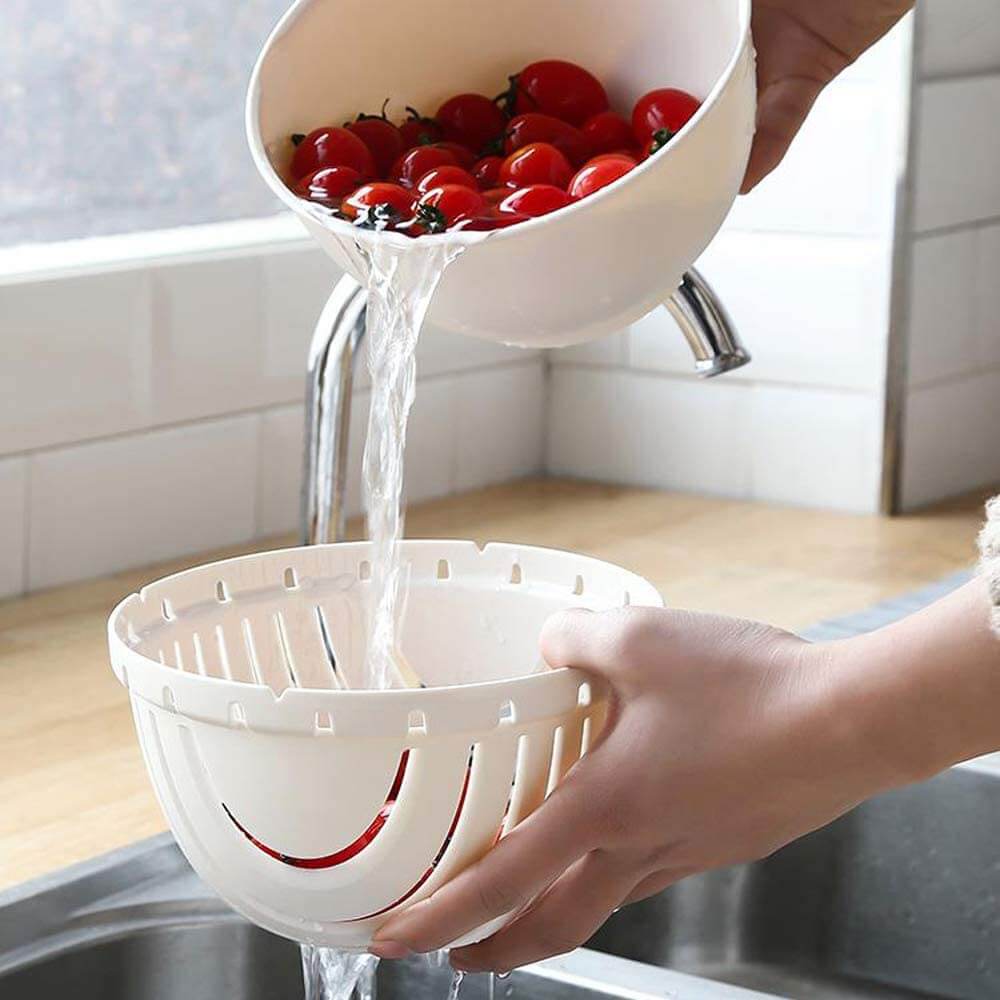 Multifunctional Salad Bowl with Cutting Aid