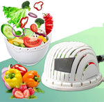 Multifunctional Salad Bowl with Cutting Aid