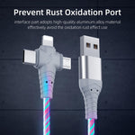 Multifunctional LED Charging Cable with Three Connectors