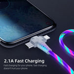 Multifunctional LED Charging Cable with Three Connectors