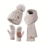 WinterWarm 3-in-1 Set – Mütze, Schal und Touchscreen-Handschuhe