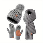 FrostGuard | 3-in-1 Winterset mit Mütze, Schal und Touchscreen-Handschuhen