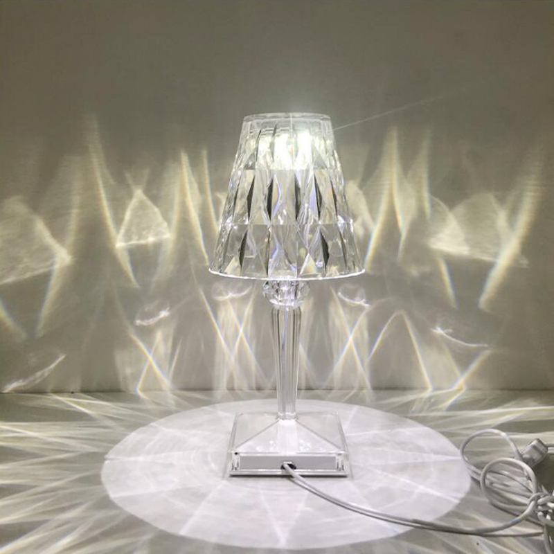 Crystal Lamp with Touch Sensor and USB – Elegant Table Lamp