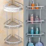 Eckregal aus Aluminium für das Badezimmer – 3-stufig, Silber