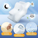 Ergonomisches Schlafkissen | Optimale Unterstützung für Nacken und Kopf | Weiß