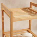 Eleganter 3-stufiger Badezimmerregal aus Bambus, 30x30x57cm