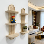 Multi-tier Wall Shelf Made of Natural Wood – Stylish and Practical