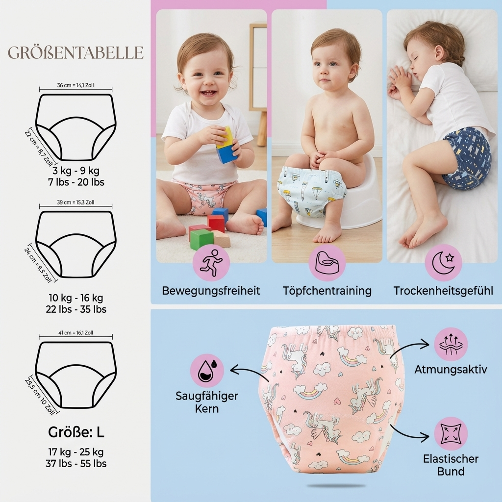 Reusable diapers for easy potty training
