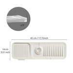 Practical draining mat for sinks with splash guard