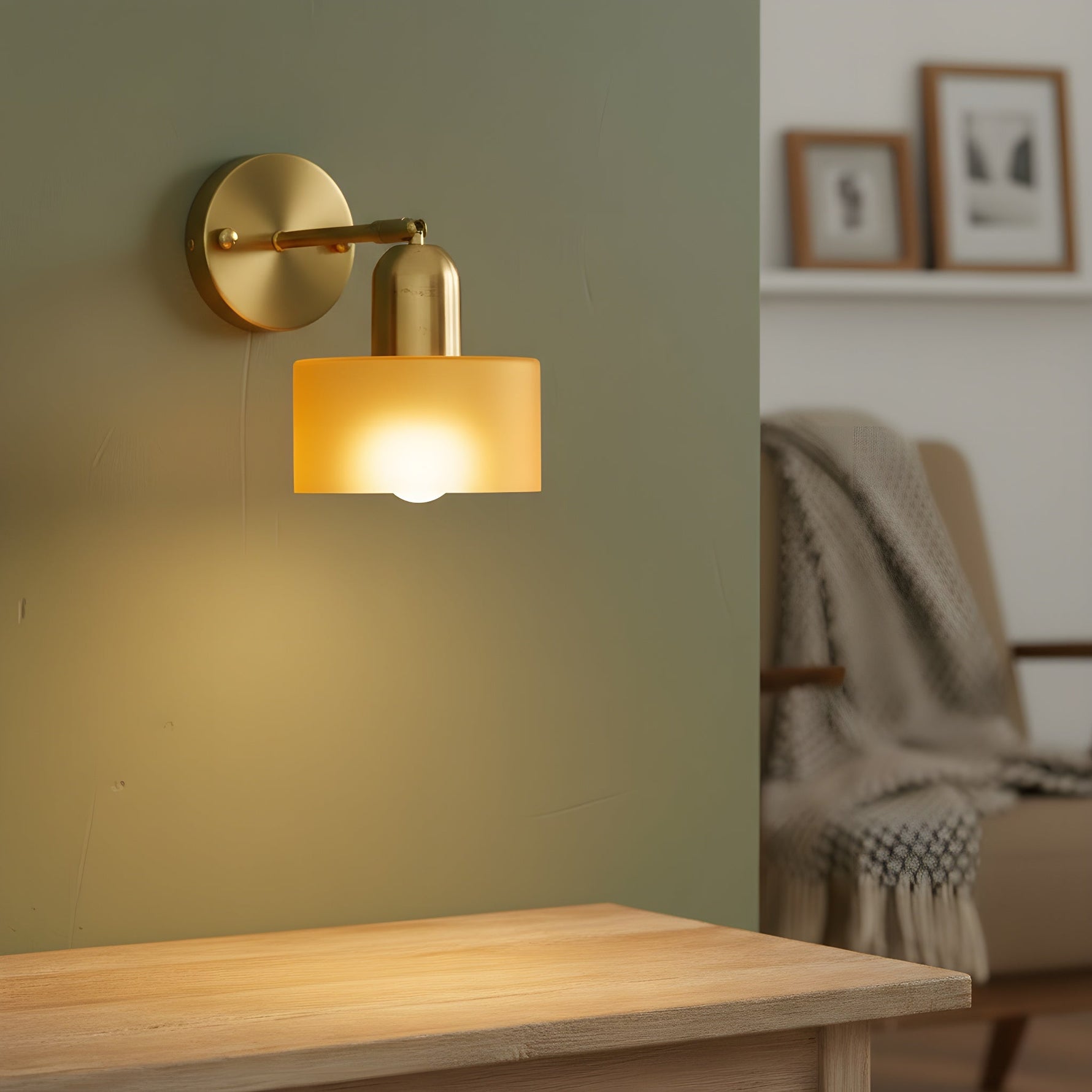 Colorful Glass Wall Lamp in Bauhaus Style