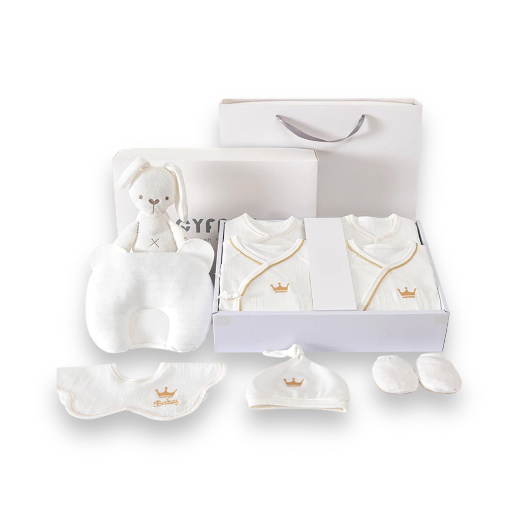 Premium Baby Starter Set | Elegant Gift Box for Newborns | 100% Organic Cotton | With Blanket, Clothing & Accessories | Allergy-Friendly