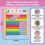 Wooden abacus for learning arithmetic skills