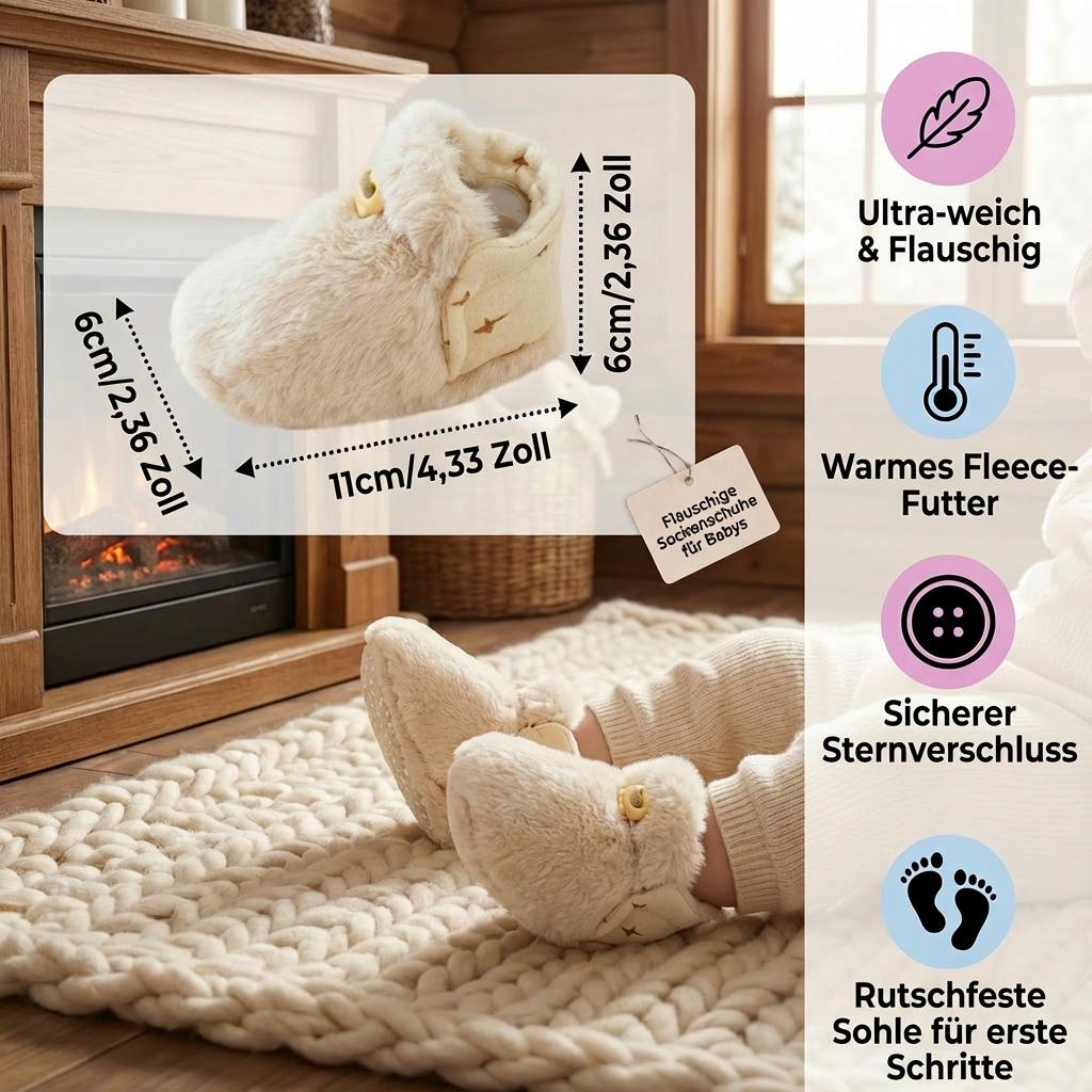 Baby socks with velvety material - Fluffy slippers