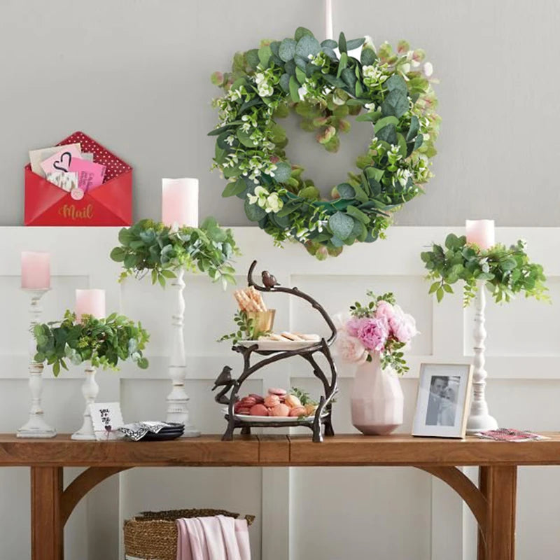 Eucalyptus Bliss | Handgefertigter Eukalyptuskranz mit Blumen | Perfekte Dekoration für jeden Anlass