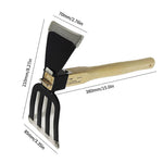 Efficient Garden Rake with 5 Tines | Compact Mini Hoe | High-Quality Steel | Ergonomic Handle | 38 × 21 × 8.5 cm